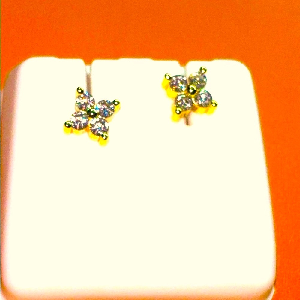 Gold Moissanite Stud Earrings